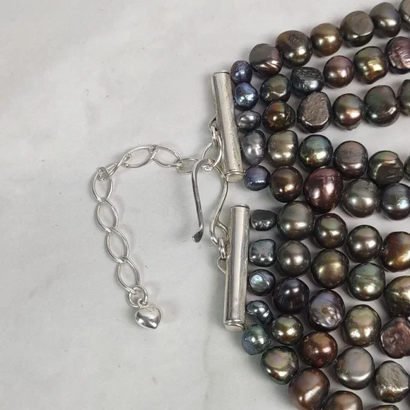 Jay King Mocha Peacock Freshwater Pearl Layered Necklace & Coordinating Earrings - Picture 5 of 14